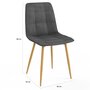 Voir la diapositive 5 : ID MARKET Lot de 6 chaises MILA en velours gris foncé pied effet bois pour salle à manger