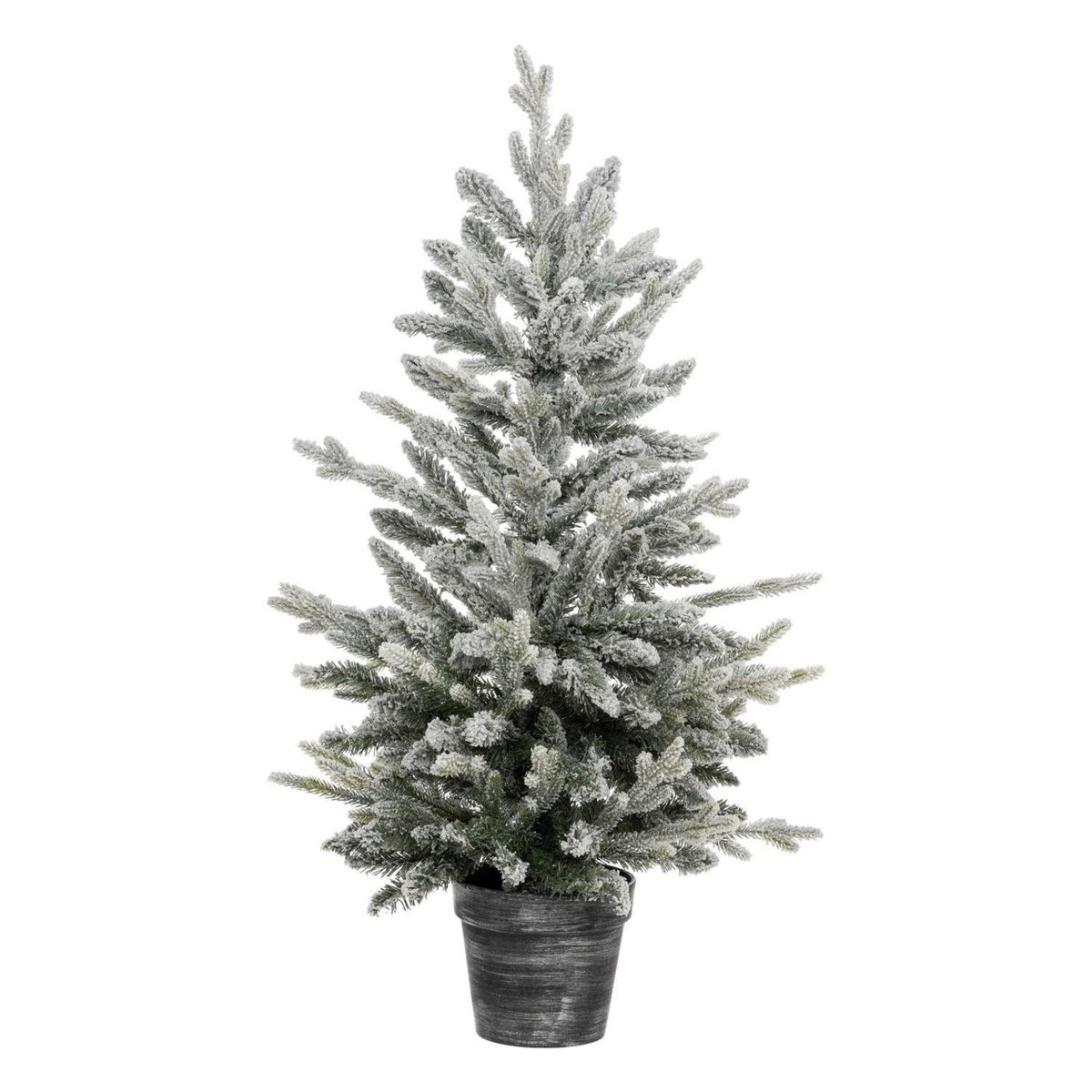 ATMOSPHERA Sapin de Noël artificiel Frosty en pot - H. 100 cm - Blanc