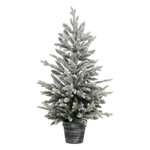 ATMOSPHERA Sapin de Noël artificiel Frosty en pot - H. 100 cm - Blanc