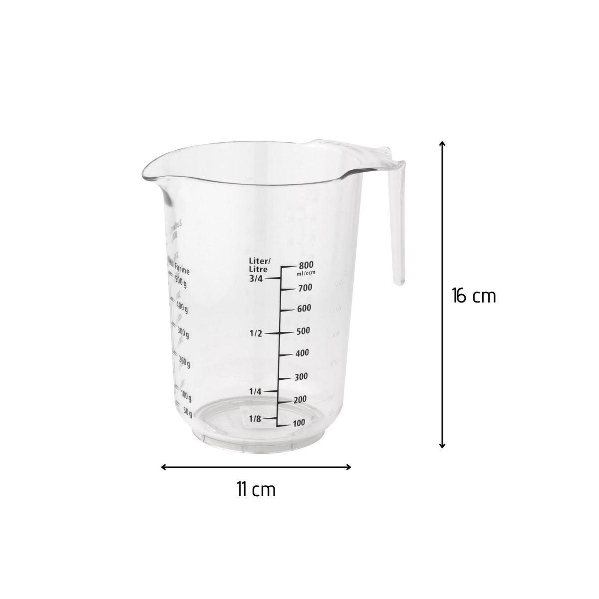 Voir la diapositive 3 : Fackelmann Verre doseur 1 litre en plastique Fackelmann