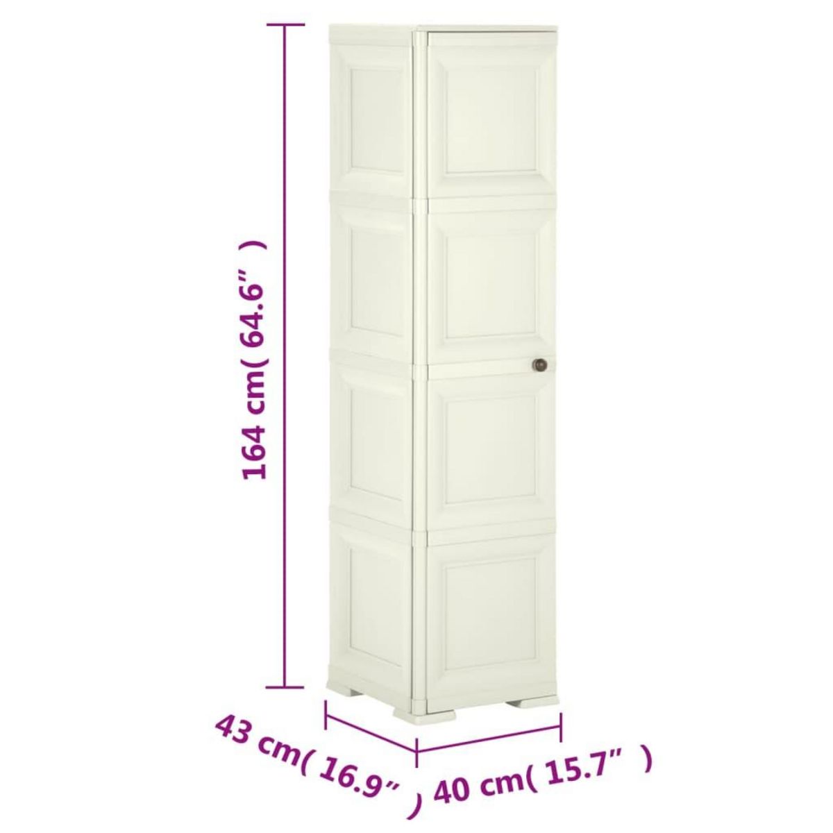 VIDAXL Armoire plastique 40x43x164 cm design bois glace a la vanille