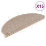 Voir la diapositive 2 : VIDAXL Tapis d'escalier autocollants 15 pcs 65x21x4 cm Beige clair