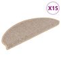 Voir la diapositive 2 : VIDAXL Tapis d'escalier autocollants 15 pcs 65x21x4 cm Beige clair