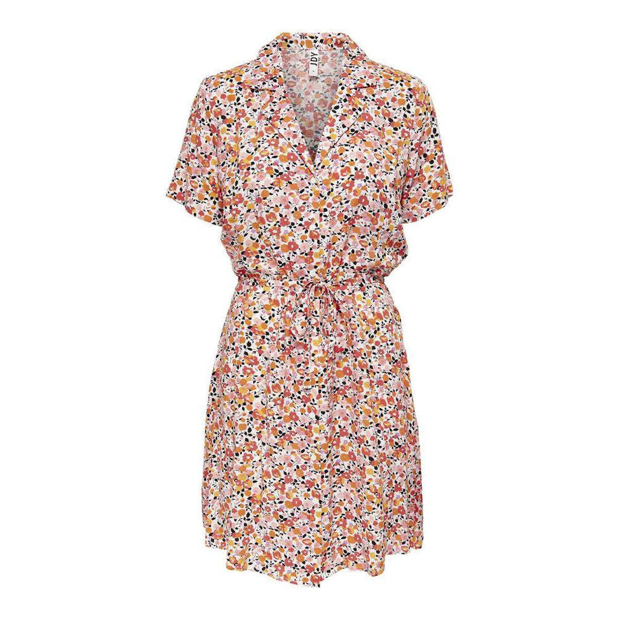 JACQUELINE DE YONG Robe Blanche/Orange à fleurs Femme JDY Starr