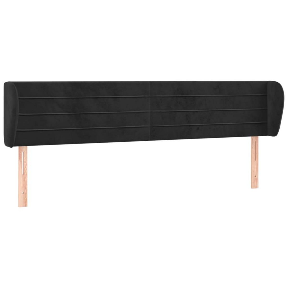 VIDAXL Tete de lit avec oreilles Noir 163x23x78/88 cm Velours