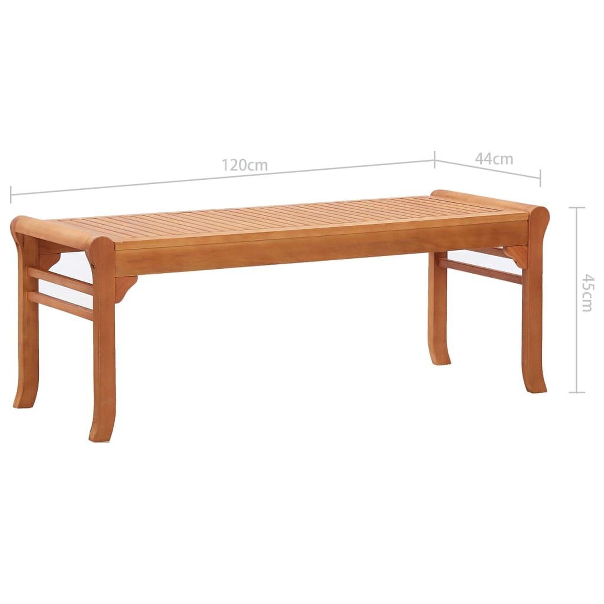 Voir la diapositive 6 : VIDAXL Banc de jardin 2 places 120 cm Bois d'eucalyptus solide