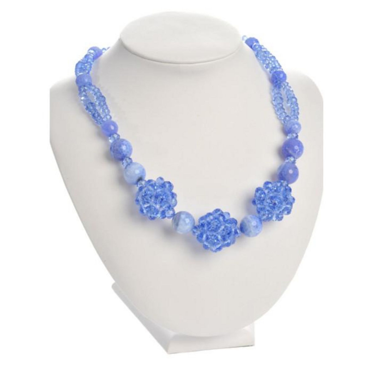Paris Prix Collier Design Cristal & Boules  Costa  18cm Bleu