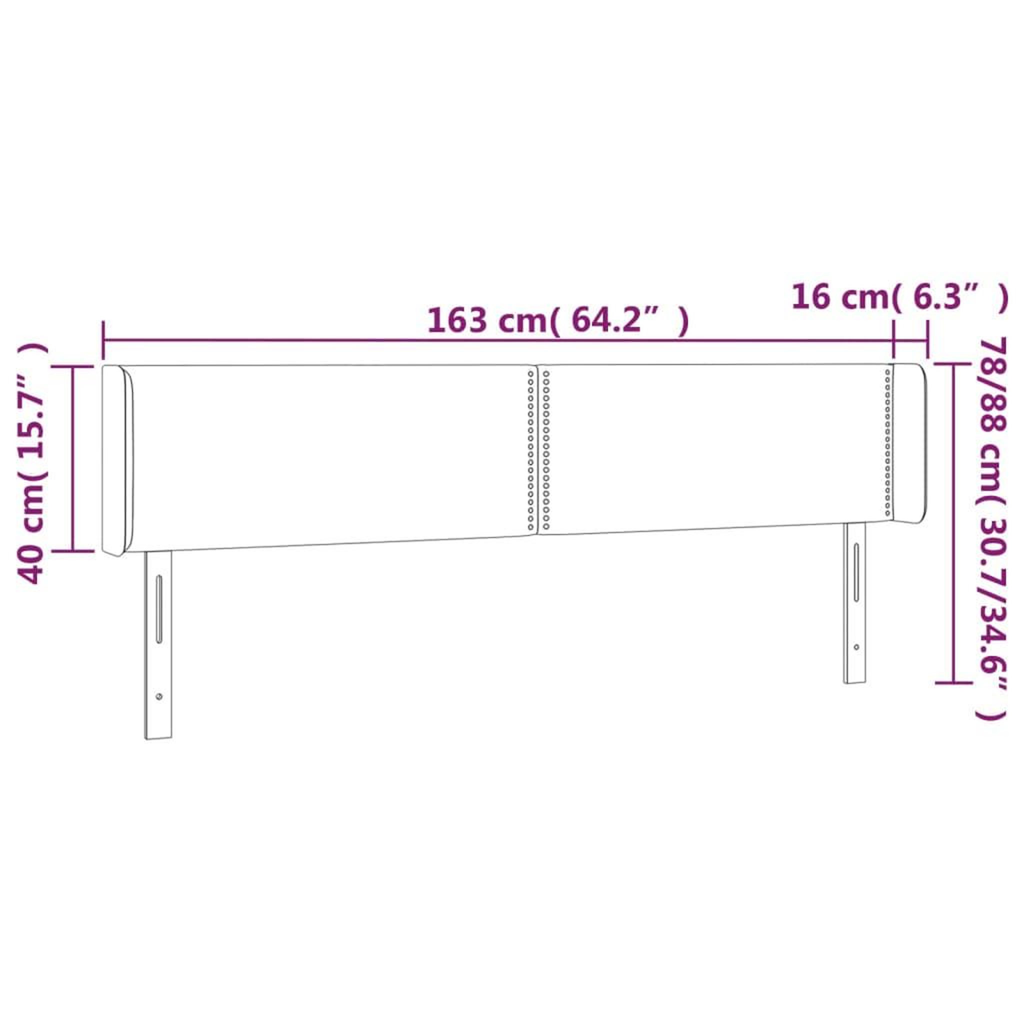 Voir la diapositive 6 : VIDAXL Tete de lit a LED Gris clair 163x16x78/88 cm Velours