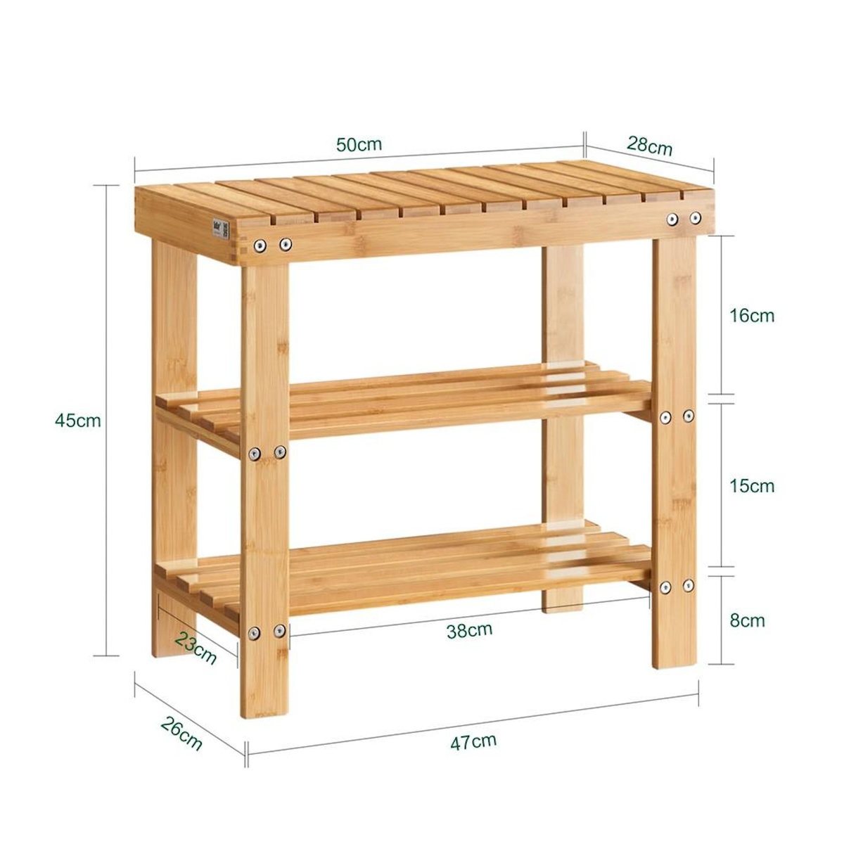 SOBUY SoBuy - Banc de rangement à chaussures avec 2 étagères - Nordique - FSR02-K