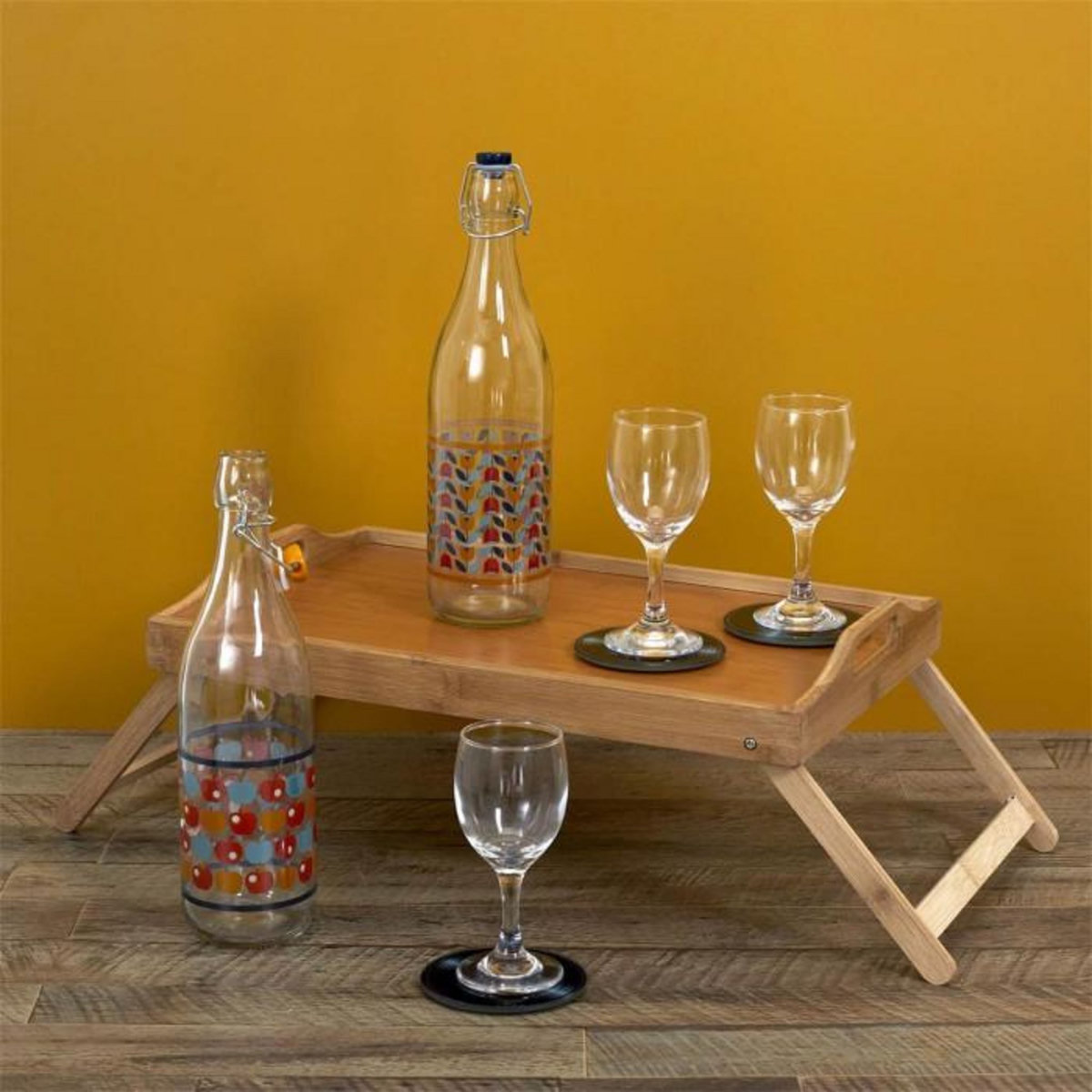 Paris Prix Plateau en Bambou Design  Dépliant  45cm Beige