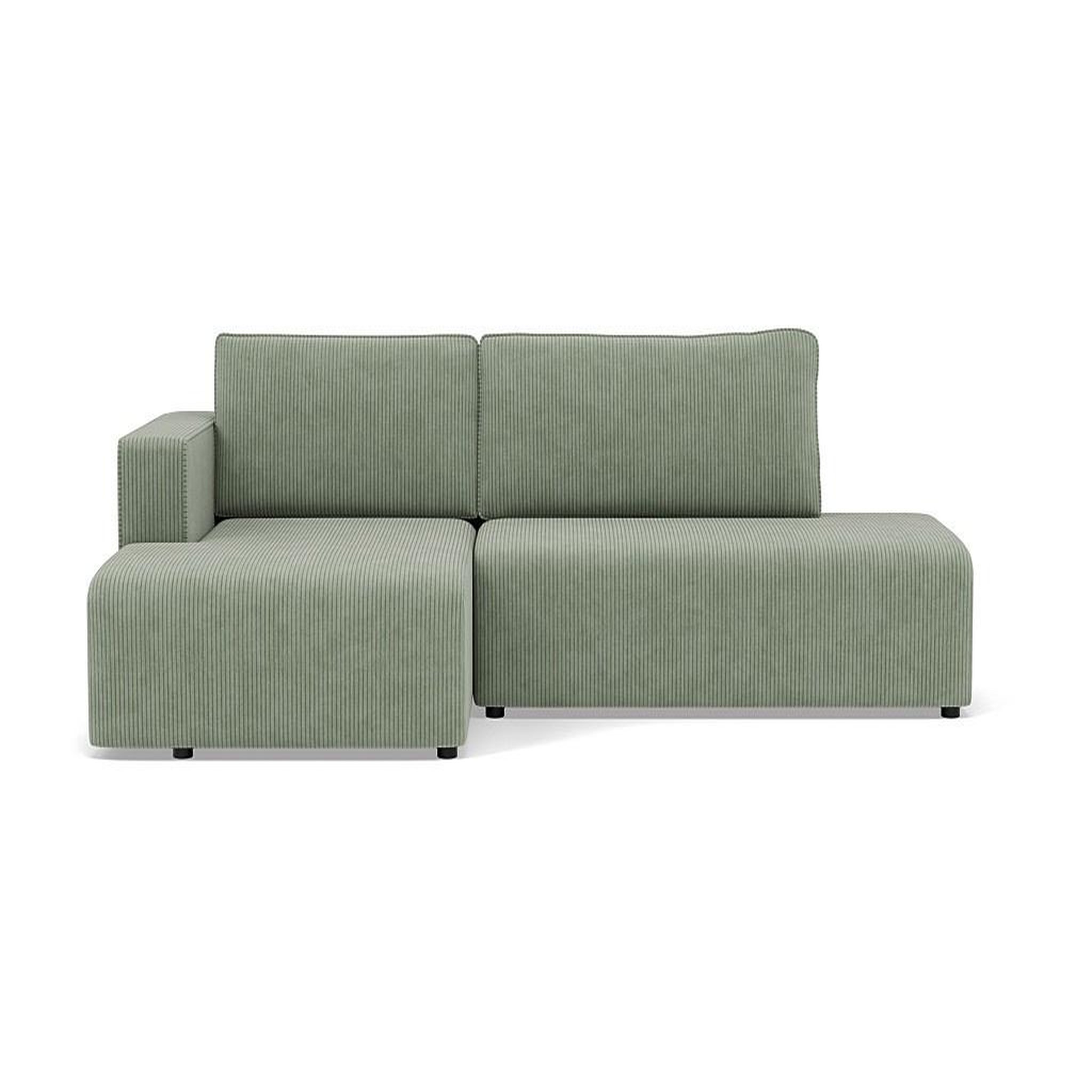 Voir la diapositive 1 : BEST MOBILIER Topaze - canapé d'angle gauche 4 places convertible avec coffre en velours côtelé