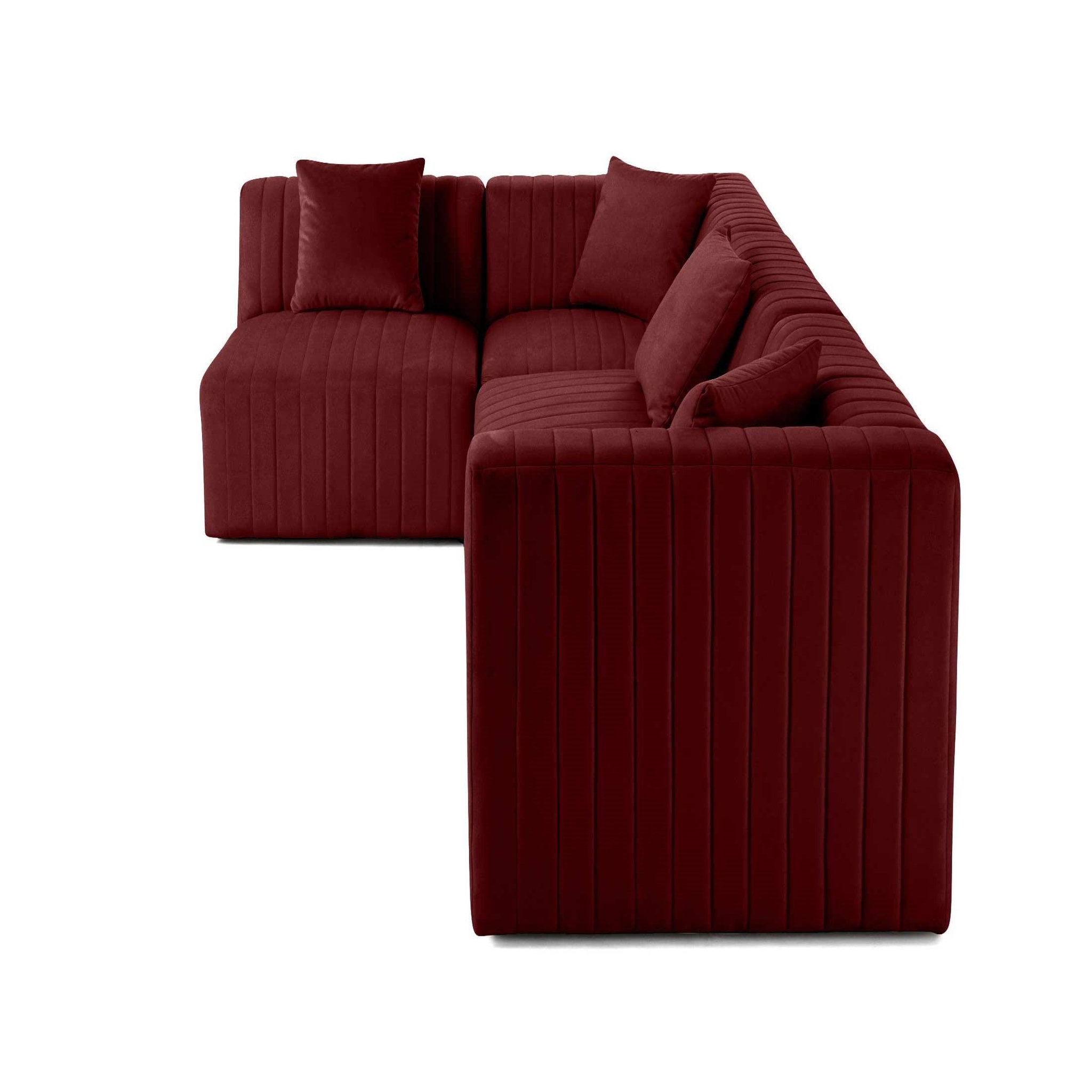Voir la diapositive 5 : BEST MOBILIER Nova - canapé modulable d'angle gauche - 5 places - en velours