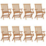 Voir la diapositive 2 : VIDAXL Chaises de jardin avec coussins bleu lot de 8 Bois teck massif