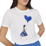 JACQUELINE DE YONG T Shirt /Bleu  Femme JDY  ichigan Life. Coloris disponibles : Blanc