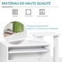 Voir la diapositive 5 : HOMCOM Bureau informatique multimédia étagères tablette clavier panier gris panneaux particules blanc