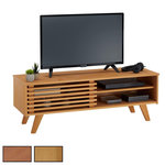 IDIMEX Meuble TV SEAN, 4 niches en pin massif. Coloris disponibles : Marron