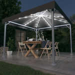 VIDAXL Tonnelle avec guirlande lumineuse LED 300x300 cm Anthracite