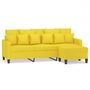 Voir la diapositive 2 : VIDAXL Canape a 3 places avec repose-pieds Jaune clair 180 cm Tissu