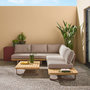 Voir la diapositive 3 : SWEEEK Salon de jardin d'angle bois d'acacia et aluminium 5 places marron - Acalia