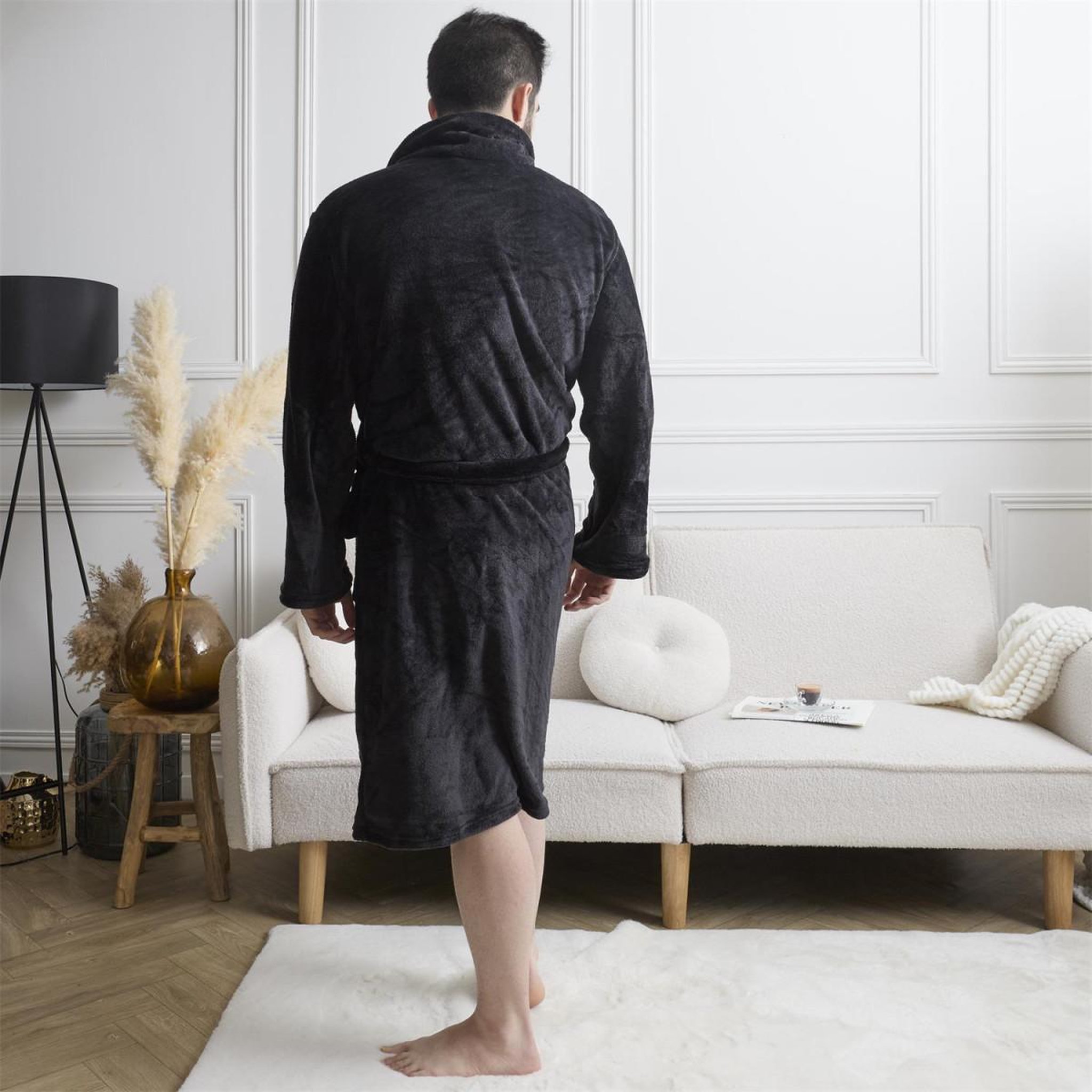 Voir la diapositive 3 : The concept Factory Robe de chambre polaire  le boss  noir