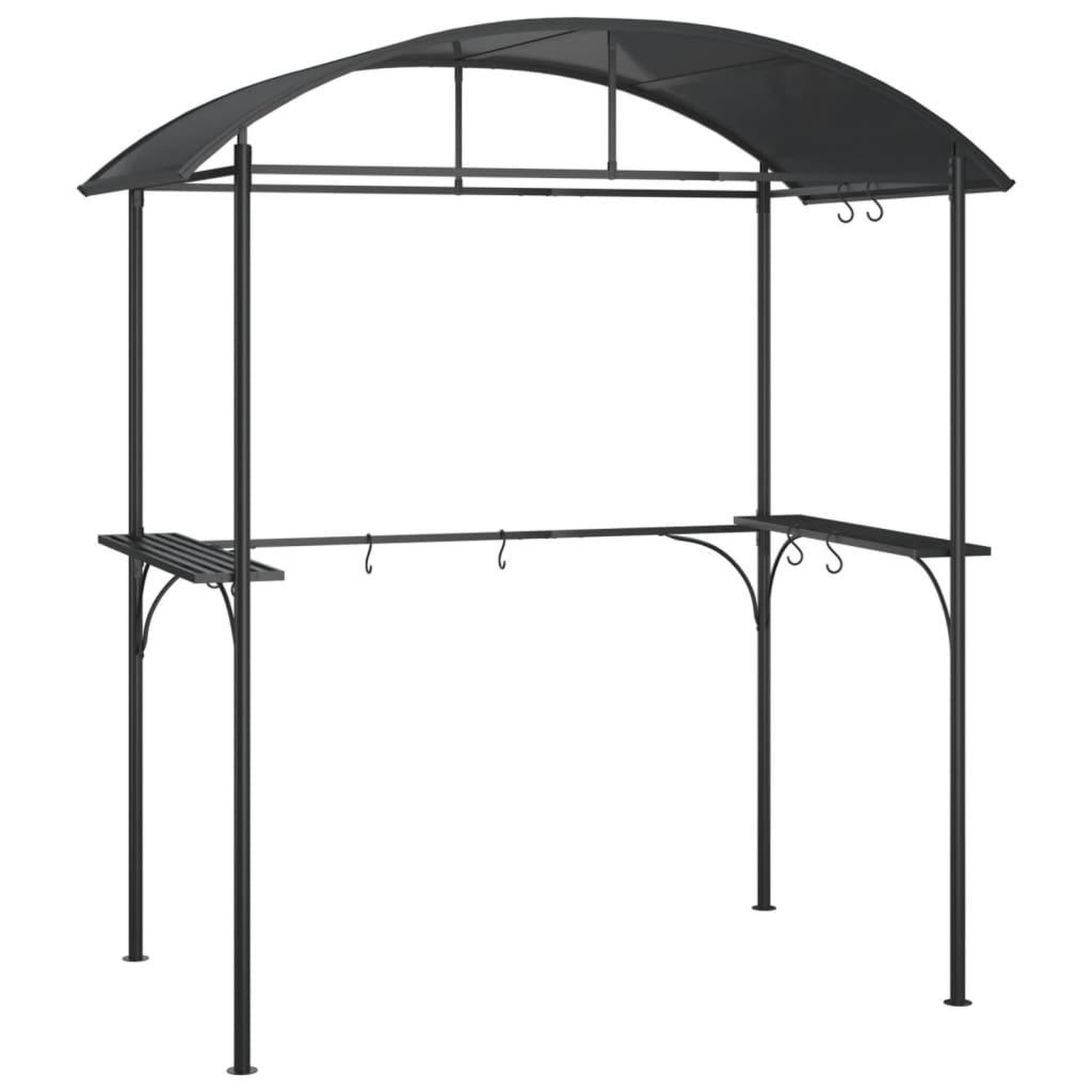 VIDAXL Gazebo bbq et etageres laterales anthracite 220x115x230cm acier