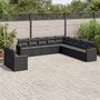 Voir la diapositive 1 : VIDAXL Salon de jardin 11 pcs avec coussins noir resine tressee