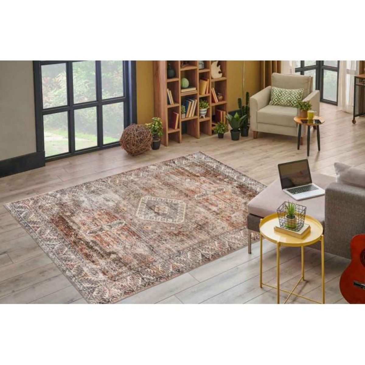 Paris Prix Tapis Tissé à Poils Courts Vintage  Ilian VI  Terracotta