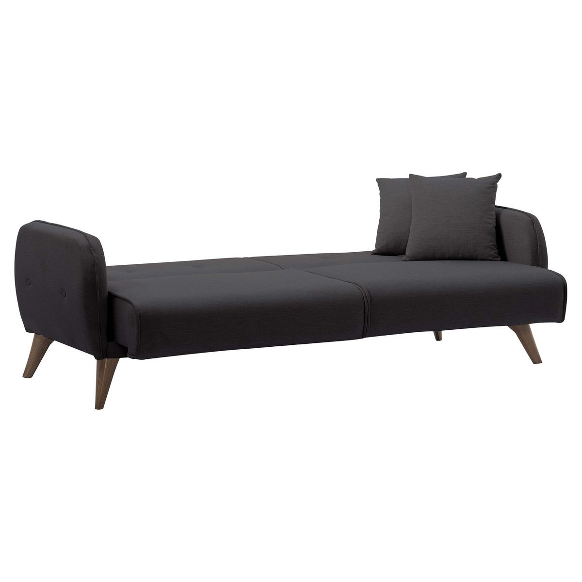 Canapé droit convertible 3 places tissu pieds bois clair BONJO