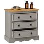 Voir la diapositive 4 : IDIMEX Commode TEQUILA, 3 tiroirs en pin massif style mexicain