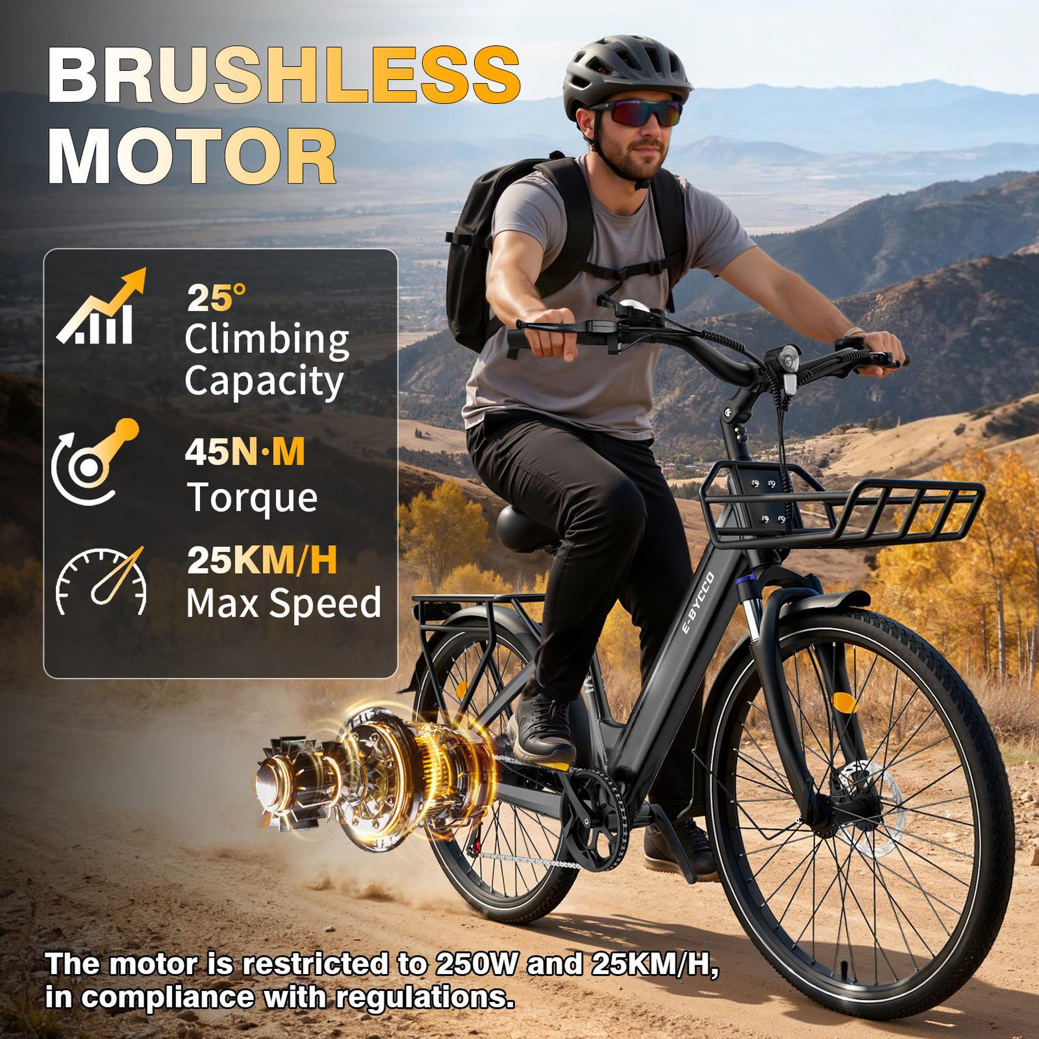 Voir la diapositive 6 : E.BYCCO Vélo électrique pour adultes E.BYCCO V1