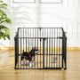 Voir la diapositive 2 : PAWHUT Barrière de sécurité - parc enclos chien modulable pliable - porte verrouillable - 8 panneaux acier et PP - dim. 482,5L max. x 76H cm noir