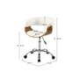 Voir la diapositive 4 : Rendez vous déco Chaise de bureau pivotante sur roulettes en bois et PU noir - Basile