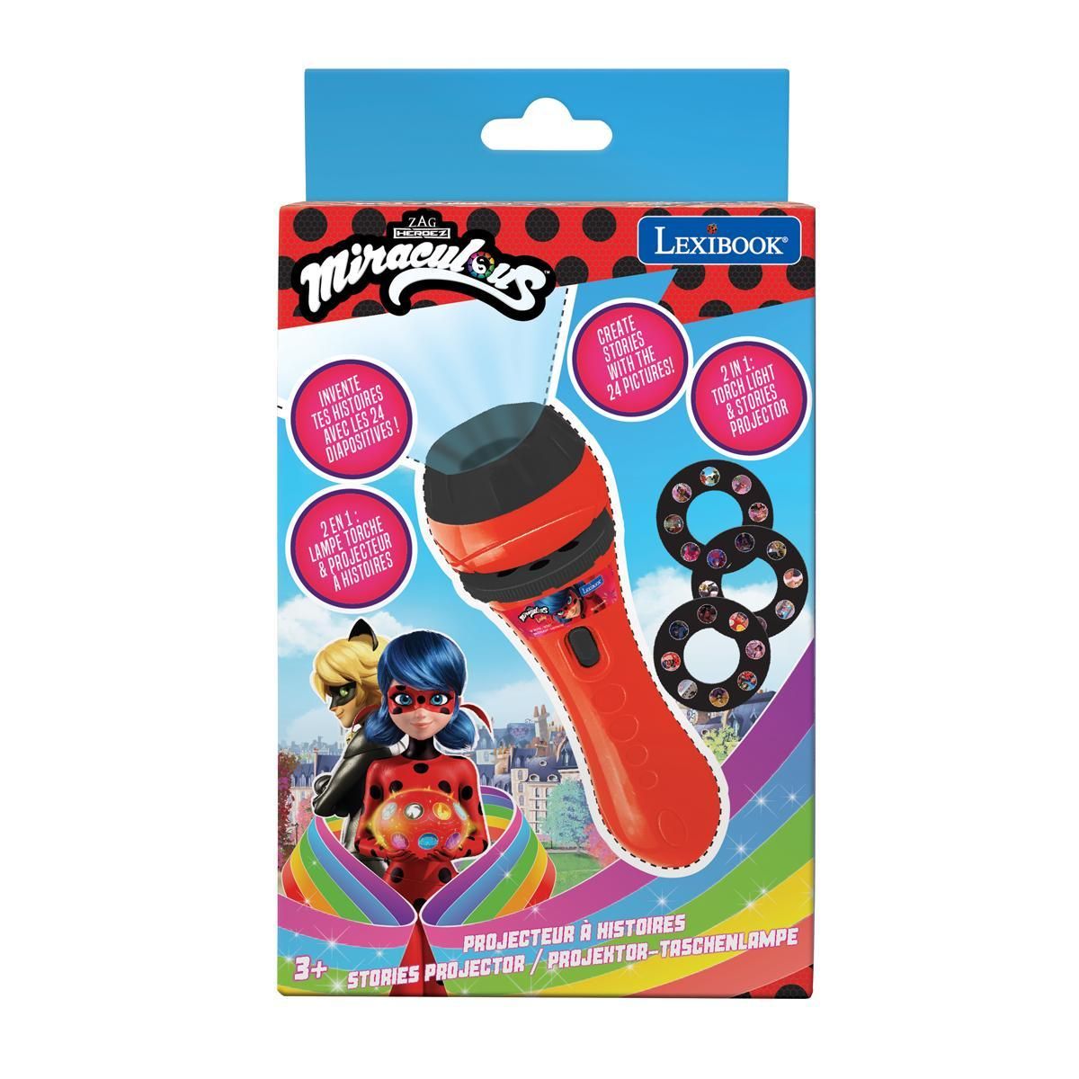 Lexibook Projecteur à histoires et lampe torche Miraculous