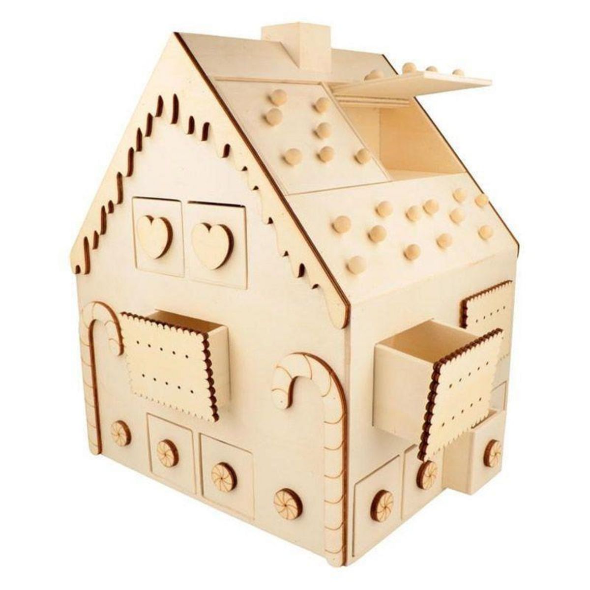 Artemio Calendrier de l'Avent bois maison en pain d'épices 33 x 26 x 23 cm