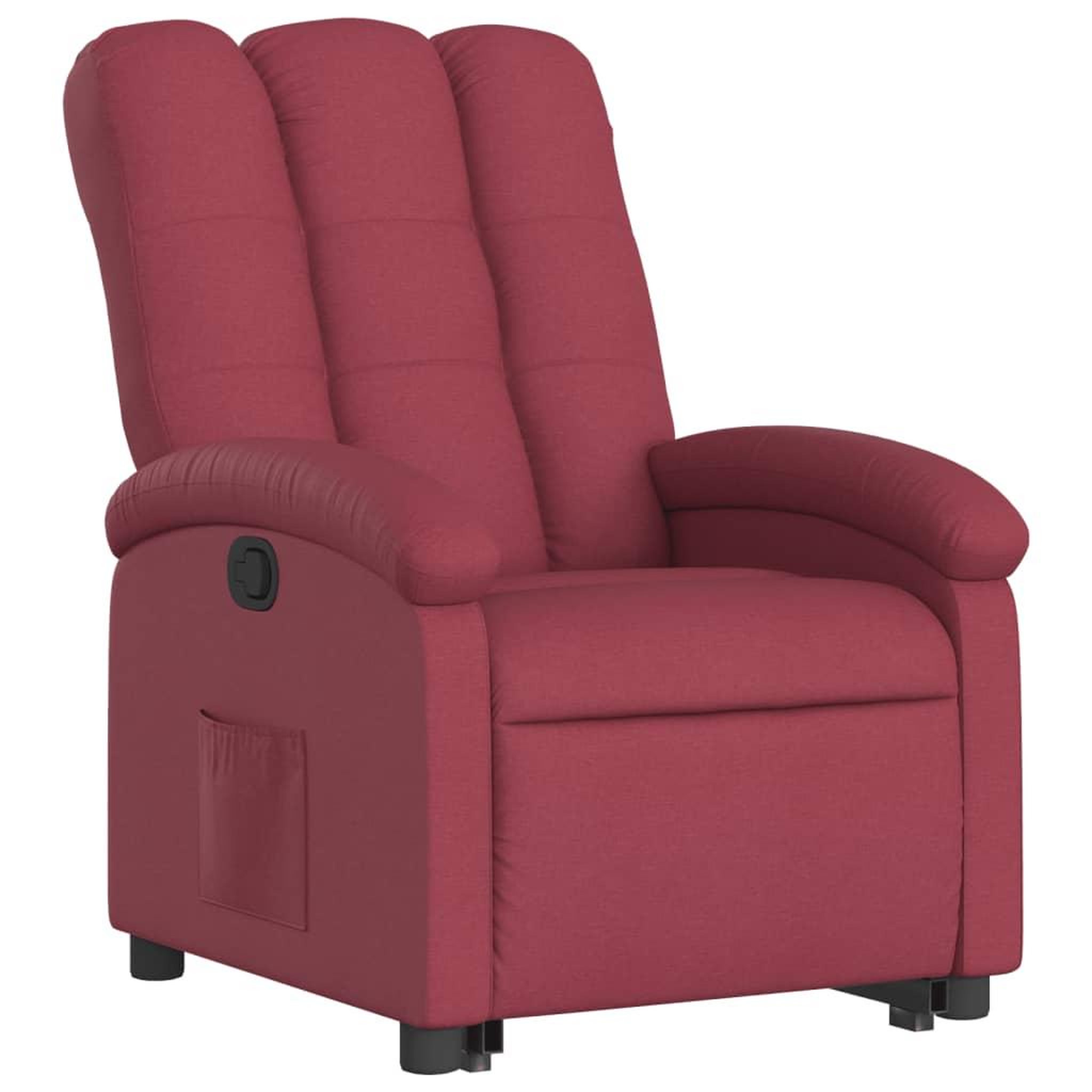 Voir la diapositive 3 : VIDAXL Fauteuil inclinable rouge bordeaux tissu