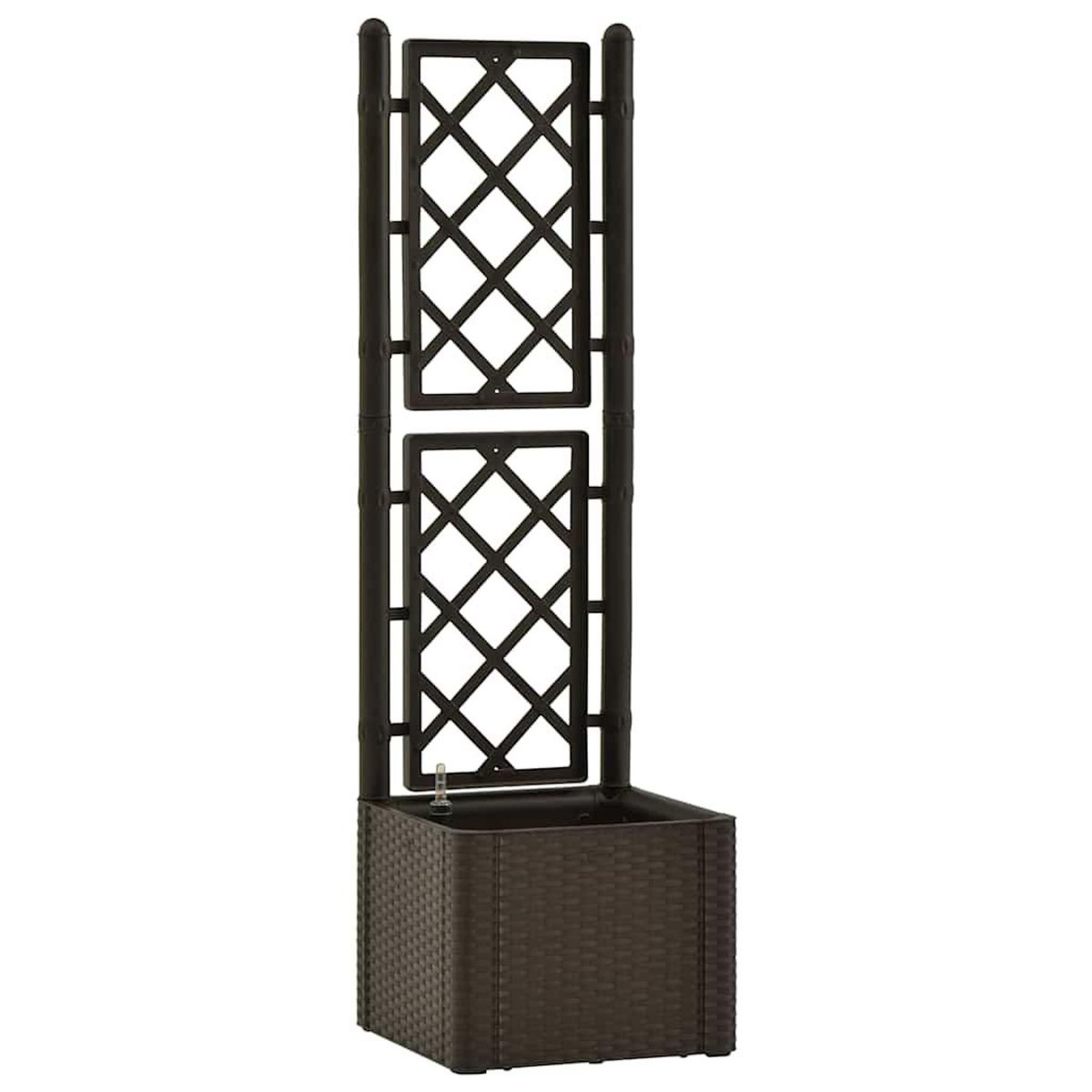 VIDAXL Lit sureleve de jardin et treillis et systeme d'arrosage Moka