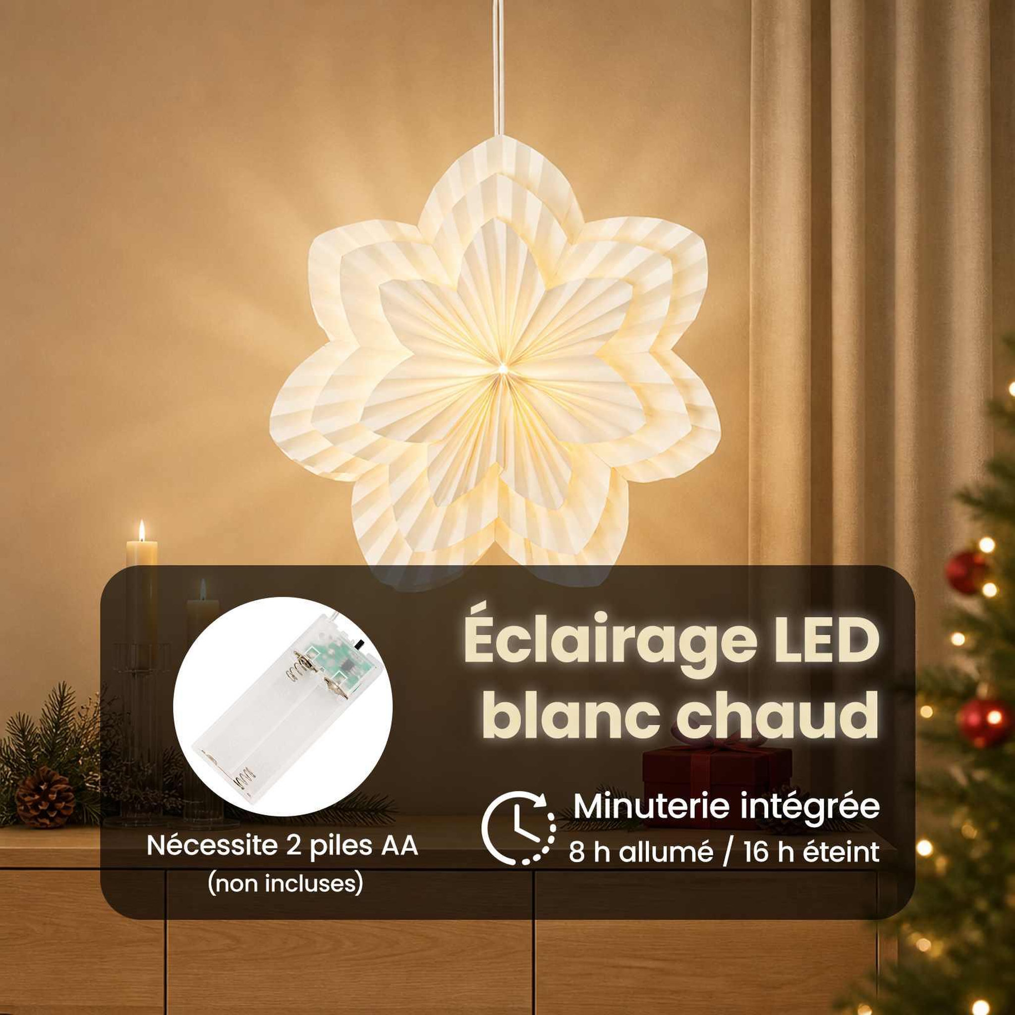Voir la diapositive 4 : VIDAXL Eclairage de Noël RAAHE 10 LED Blanc chaud 60 x 20 x 60 cm