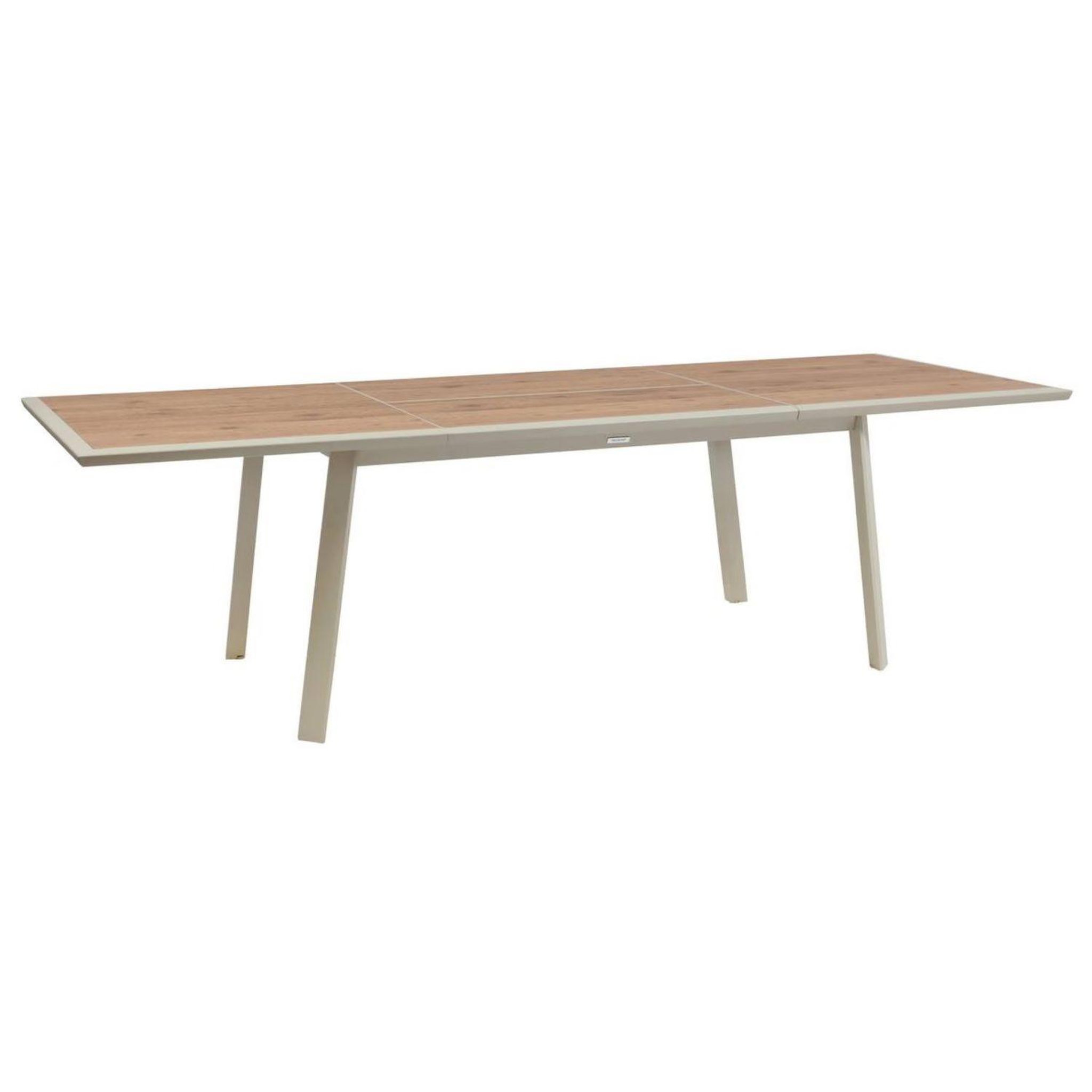 Voir la diapositive 5 : HESPERIDE Table de jardin extensible en aluminium effet bois 10 places PAVANE