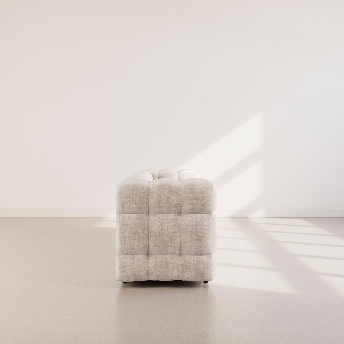 BEST MOBILIER Augustin - canapé droit 3 places en velours texturé