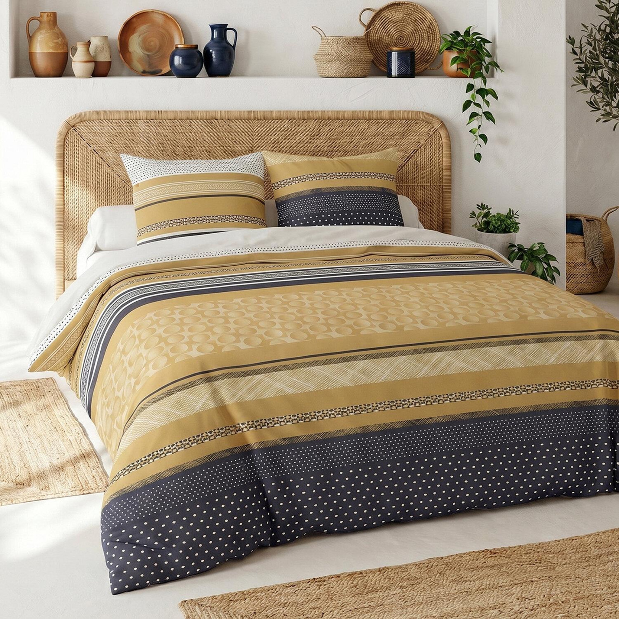 Voir la diapositive 2 : ATELIER DU COTON Parure housse de couette en coton 57 fils melting