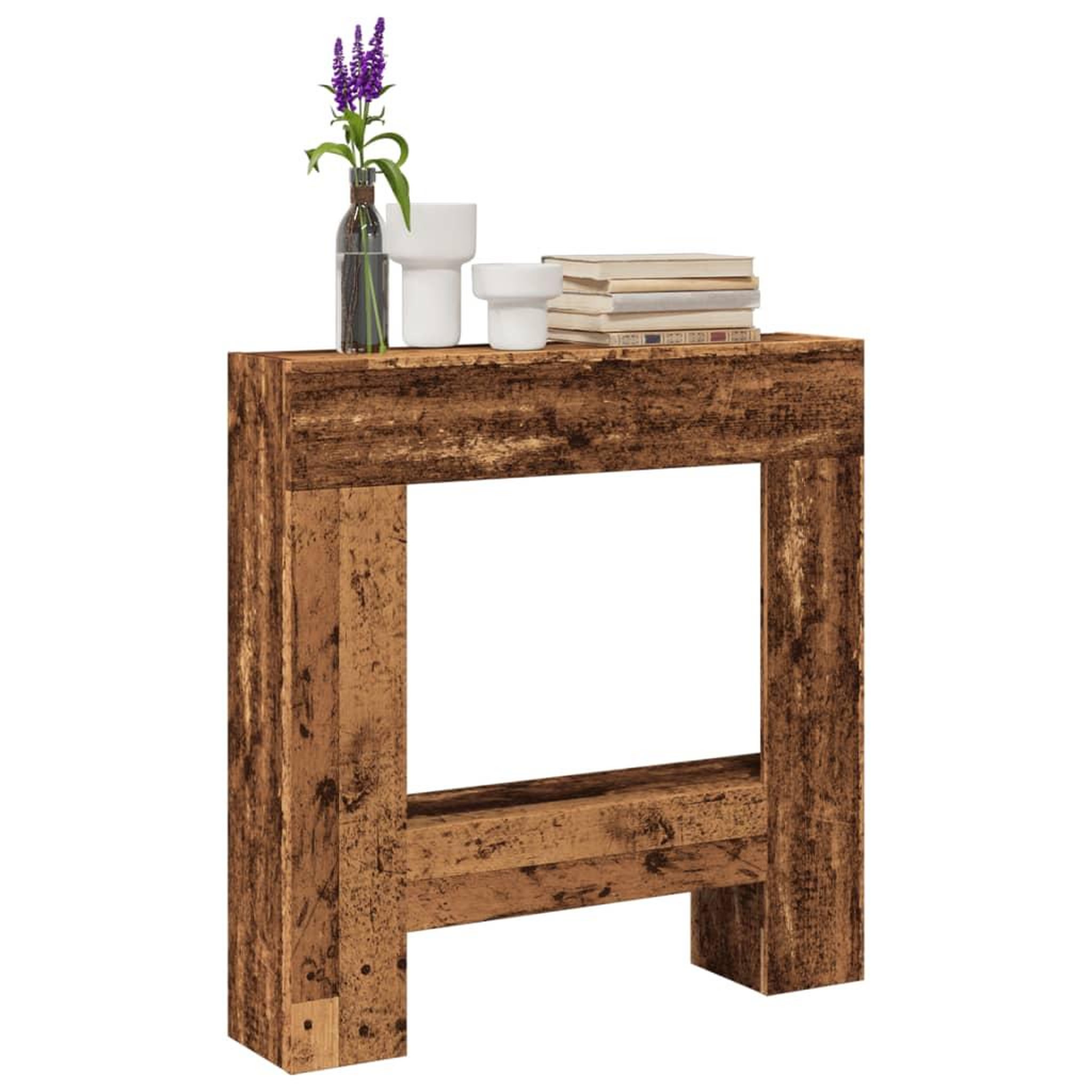 VIDAXL Cadre de cheminee vieux bois 81x18x82 cm bois d'ingenierie