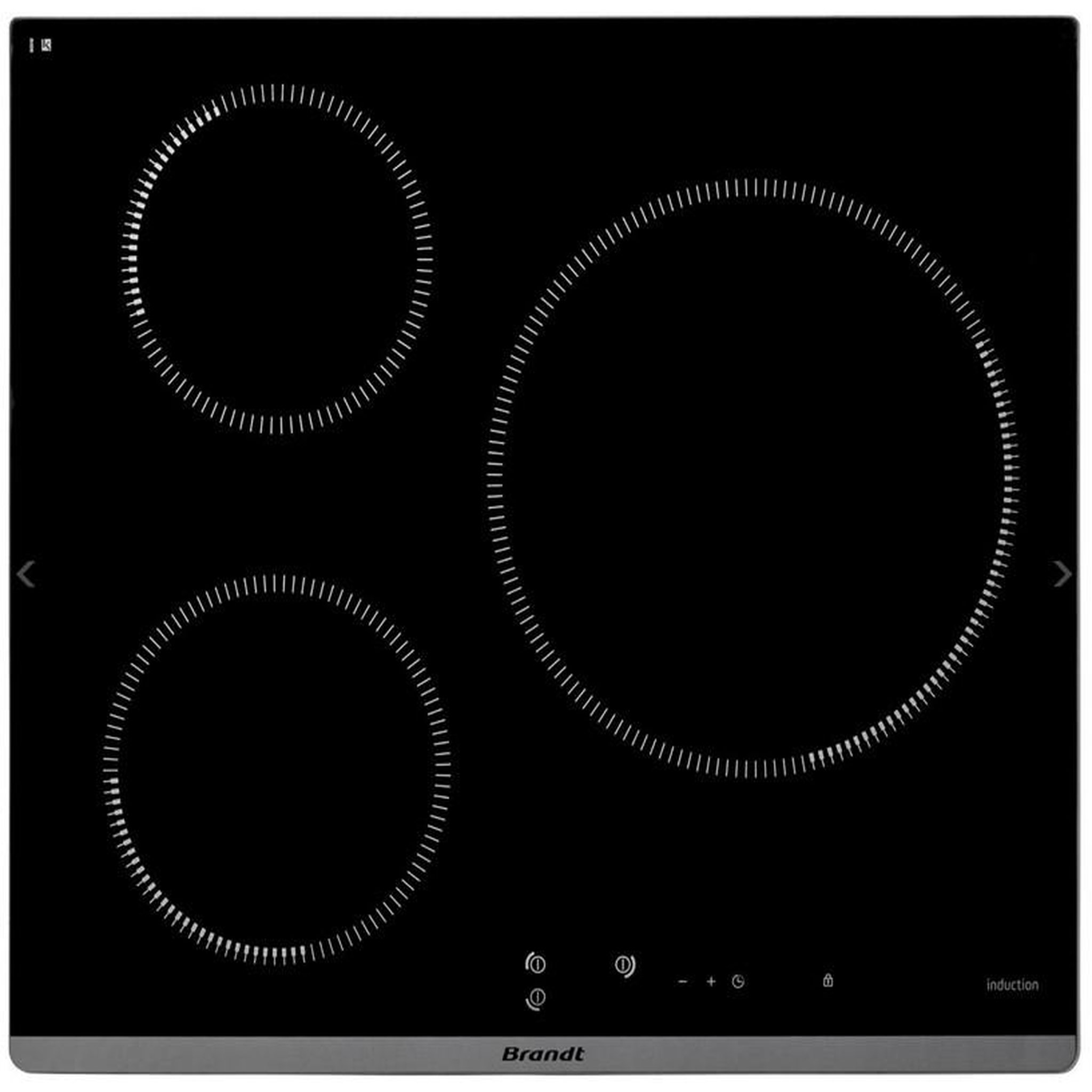 BRANDT Table de cuisson à induction 60cm 3 feux 7200w - bpi6315b