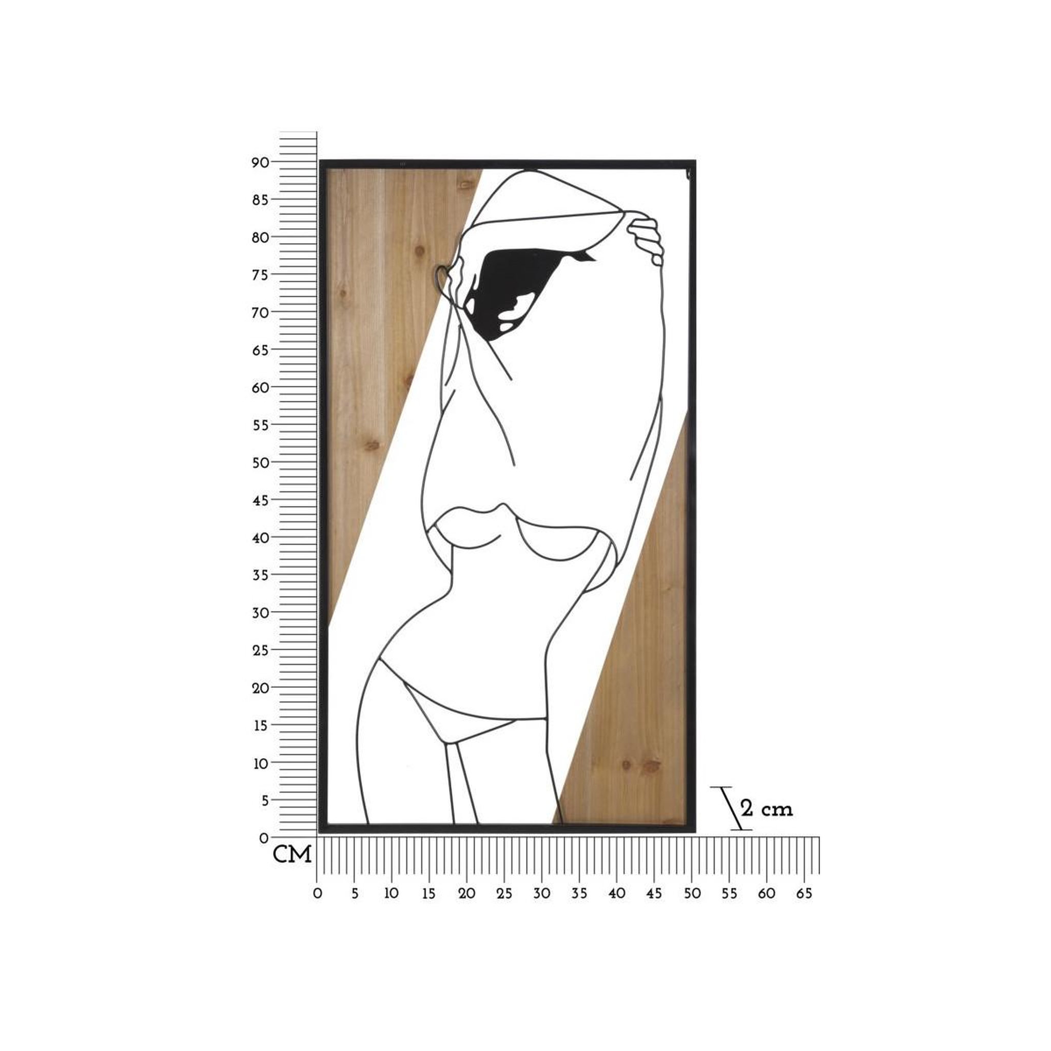 Voir la diapositive 6 : Paris Prix Décoration murale encadrée  strips  90cm noir & naturel