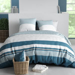 ATELIER DU COTON Housse de couette 240x220 + 2 taies en coton 57 fils