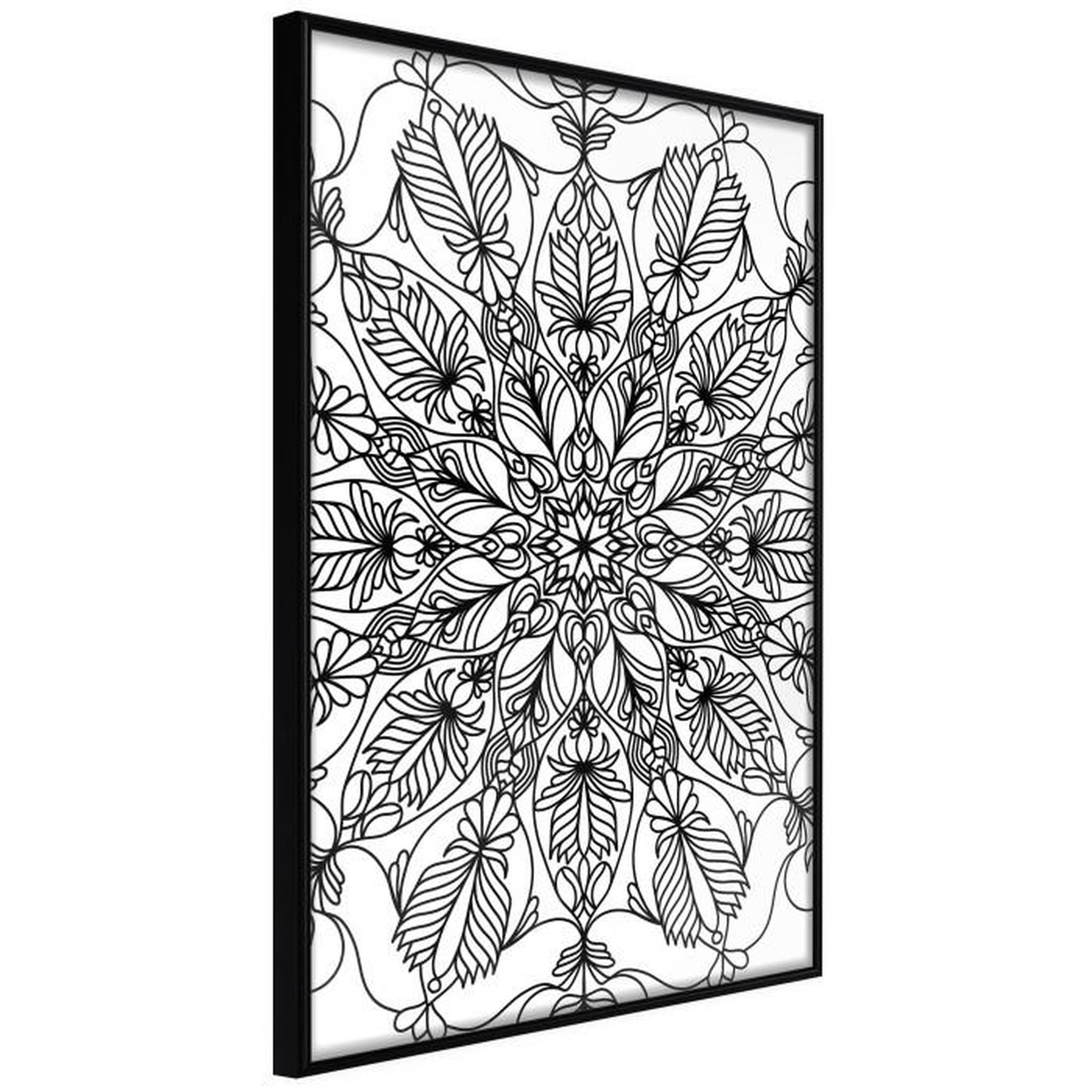 Paris Prix Affiche Murale Encadrée  Colour Your Own Mandala I. Coloris disponibles : Jaune, Noir