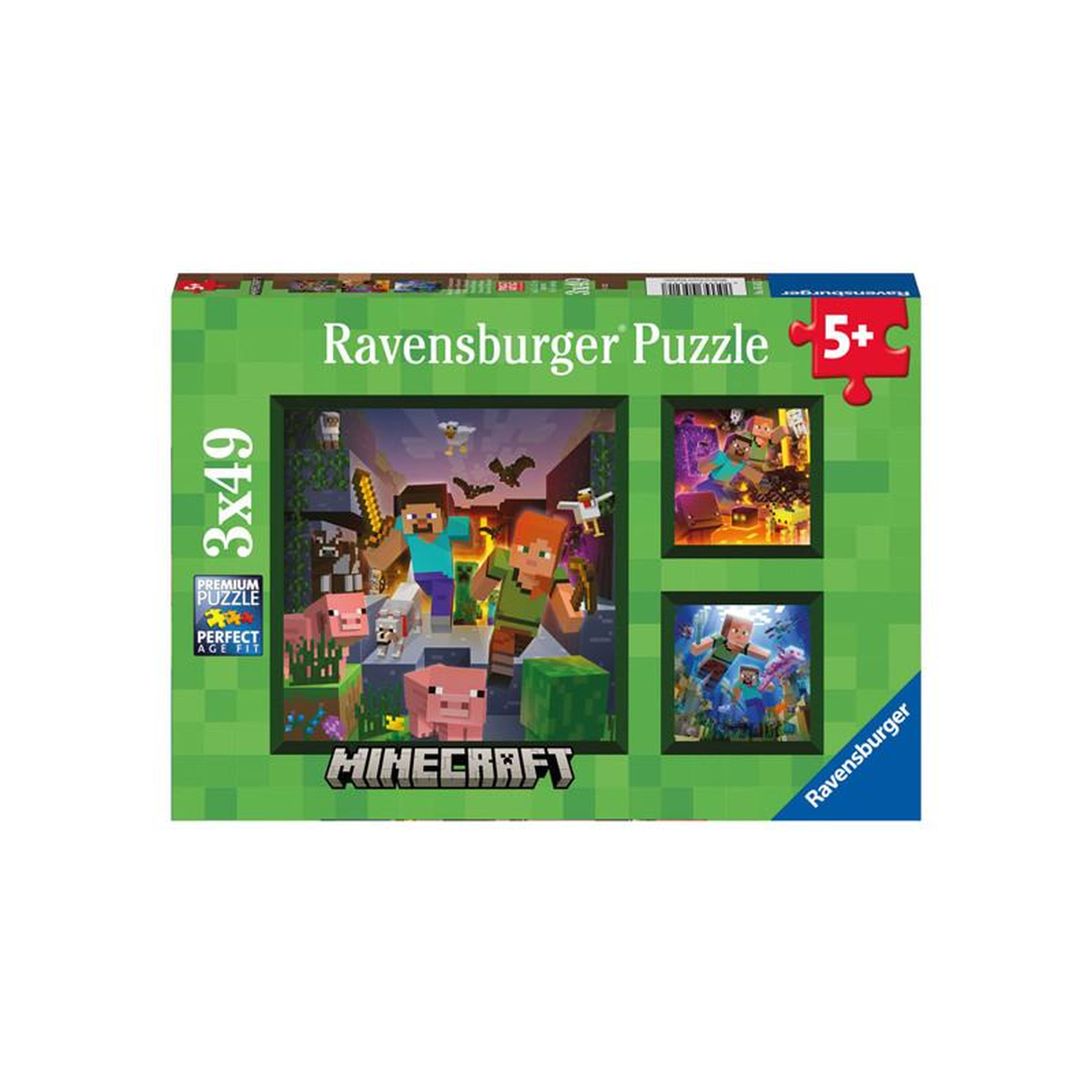 RAVENSBURGER Ravensburger - Jigsaw puzzle Minecraft Biomes, 3x49pcs. 56217