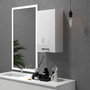 Voir la diapositive 4 : KLEANKIN Armoire haute murale de salle de bain ou WC - placard porte 2 étagères - dim. 41L x 18l x 52H cm - MDF blanc mat laqué