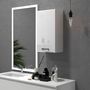 Voir la diapositive 4 : KLEANKIN Armoire haute murale de salle de bain ou WC - placard porte 2 étagères - dim. 41L x 18l x 52H cm - MDF blanc mat laqué