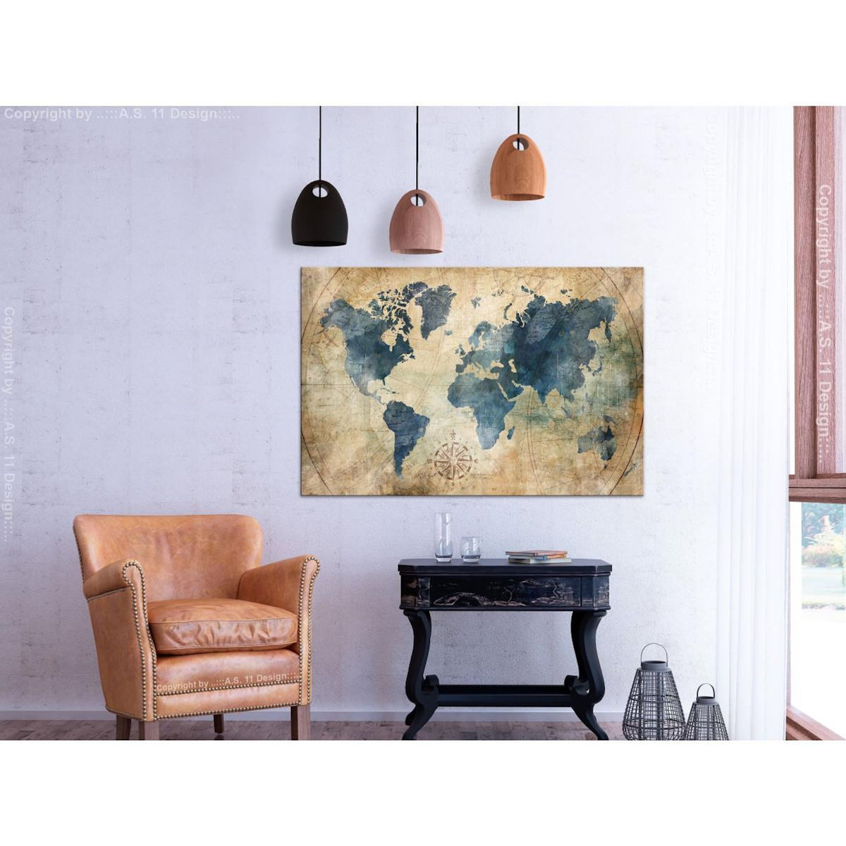 Paris Prix Tableau Imprimé  Retro Map Wide