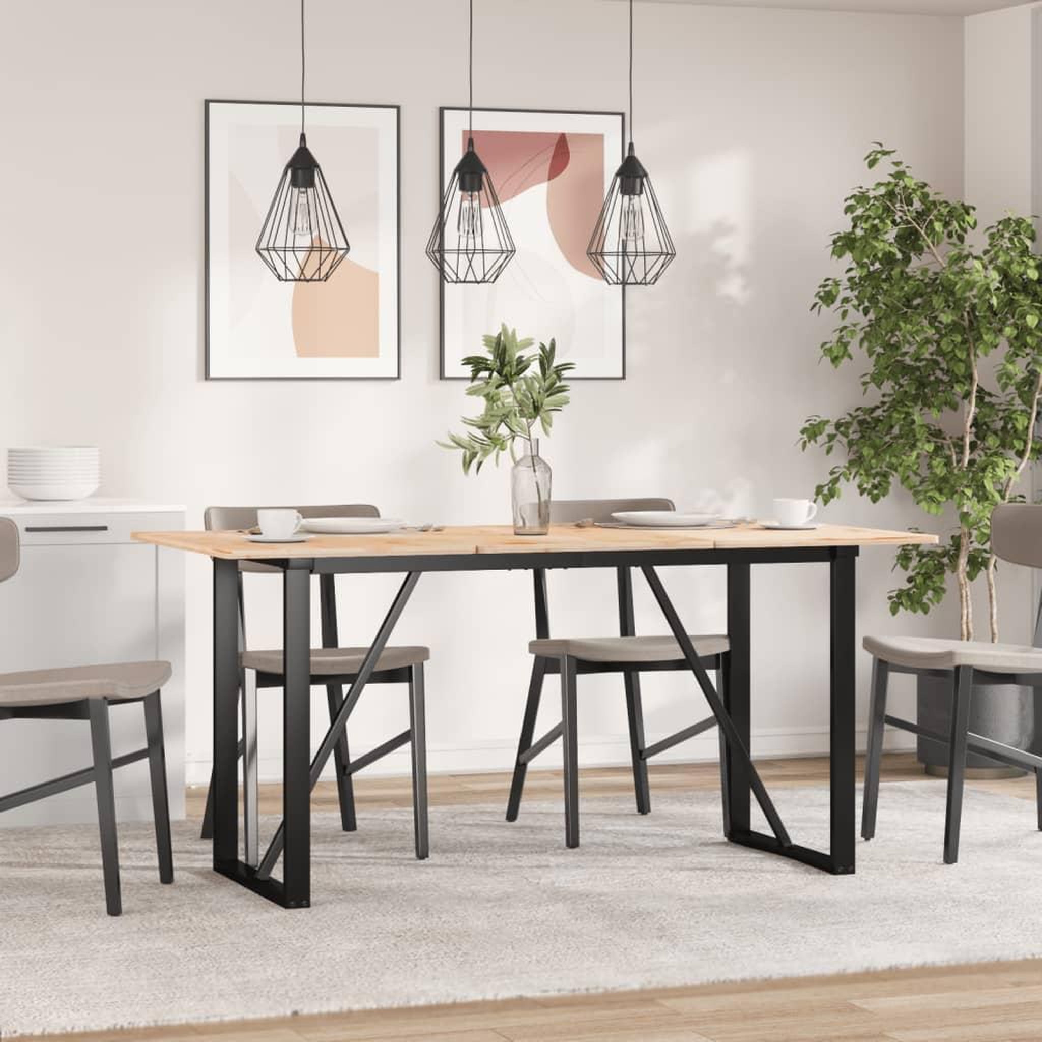 VIDAXL Pieds de table a manger cadre en O 120x60x73 cm acier